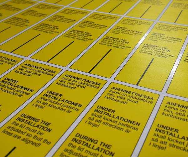 Teollisuuden ohjetarroja